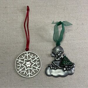 2022 Snowflake Ornament with Believe Girl & Green Tree